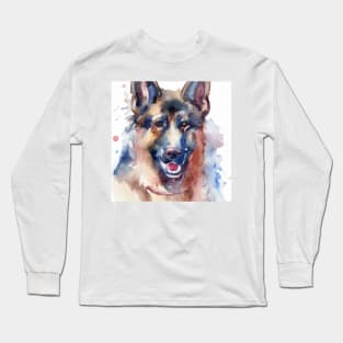 German Shepherd Watercolor - Gift For Dog Lovers Long Sleeve T-Shirt